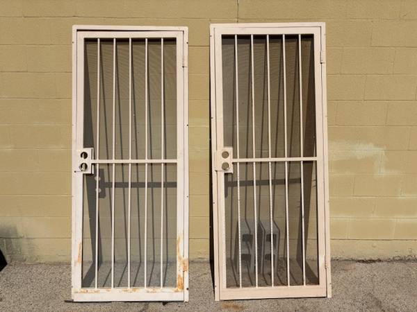 2 HEAVY BURGLAR PROOF SCREEN DOORS 28 68 1
