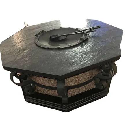 Vintage Mid-Century Octagonal Slate Hibachi Cocktail/Coff 1