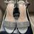 Silver Rhinestone Strappy Prom Party Wedding Heels 7.5 M Chunky Heel 1 thumbnail
