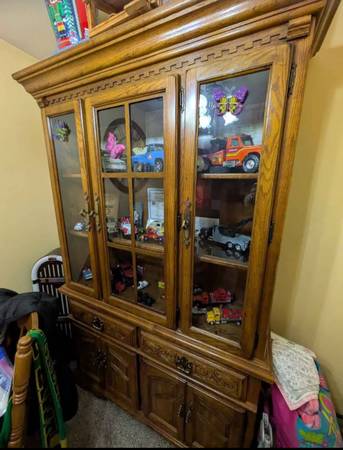 Oak China Cabinet 1