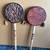 Set of 2 Vintage 9” Leather Hide Wood Handle Tribal Spin Drums 1 thumbnail