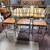Wrought Iron Bar Stool Chairs with Wood Seats Set of 3 1 thumbnail