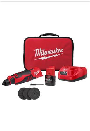 Milwaukee M12 12V Lithium-Ion Cordless Brushless Rotary Tool with (1) 2.0 Ah Bat 1