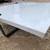 Marble Slab Coffee Table With Heavy Wrought Iron Frame 41x40.5x12" 2 thumbnail