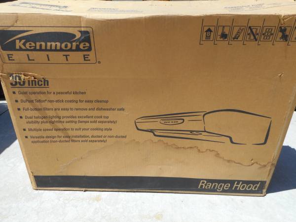 Stove Top over head RANGE HOOD...30 inch NEW IN BOX 1