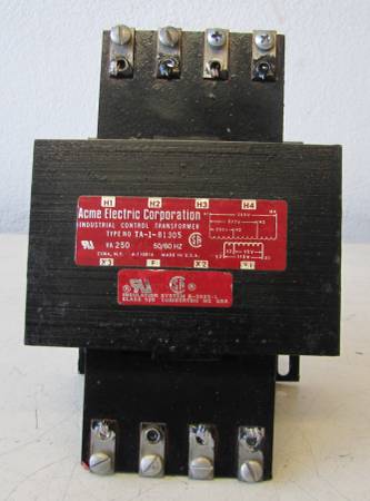 Acme 250 VA Electric Power Control Transformer  208V 277V 380V Input 1 1