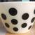 Vintage FIRE-KING MCM Black Polka Dot Mixing Bowl 4" tall x 6 1/2" dia 1 thumbnail