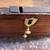 Ca. 1800 AMERICAN TEA CADDY LOCK BOX, GREAT DOVETAIL IVORY INLAID, PULLS 15 thumbnail