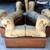 Set of 3 Egyptian two-headed ram Amun-Ra deity wood sculpture statue 1 thumbnail
