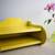 Vintage modern industrial cheerful yellow small hanging metal shelf 1 thumbnail