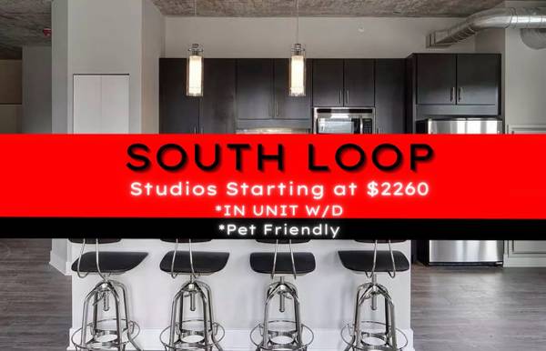 $2,260 / 1br - ESTUDIO SOUTH LOOP ~ LAVADORA Y SECADORA EN UNIDAD ~ SE ACEPTAN MASCOTAS ~ GIMNASIO ~ PISCINA ~ GARAJE (South Loop, Chicago)63898984526722120