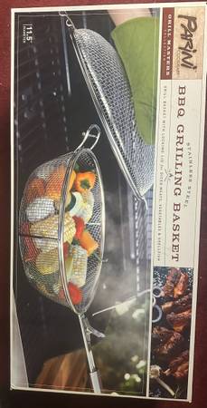 Parini Grill Masters Collection 11.5" Stainless Steel BBQ Grilling Basket 1