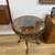 Rococo Style Marquetry Parquetry Floral Glass Round Side Table 5 thumbnail