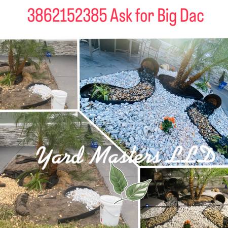 YARD CLEAN UP. HEDGES/ TREE CLEANING & PRESSURE  WASHING ***ROCK/MULCH INSTALL 1