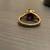 Vintage Costume Jewelry Ring with CZ Deep Purple Gem, Gold Toned 6 thumbnail