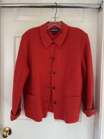 Land's End Wool Jacket - size petite 8, orange 1
