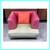 Celery Micro-suede + Rose Pink Leather Chair + Ottoman 3 thumbnail