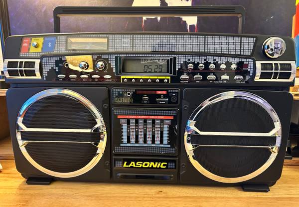 Lasonic Bluetooth Boombox Classic 80s Style Ghetto Blaster I-931BT 1