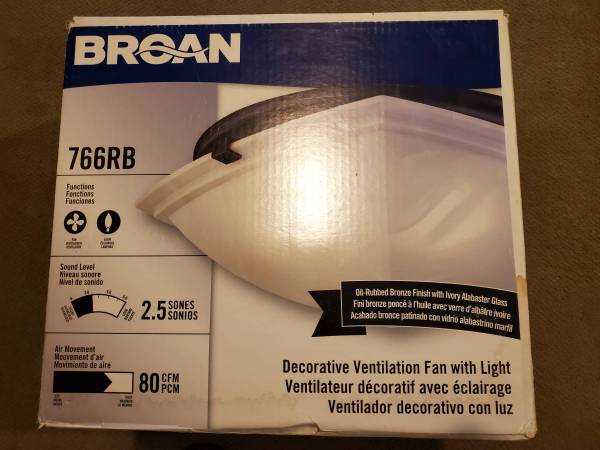Decorative Bathroom Vent Fan & Light – Oil Rubbed Bronze 1