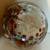 HAND-BLOWN GLASS ORNAMENT-CLEAR WITH GOLD/TURQUOISE/BLACK/WHITE SPOTS 5 thumbnail