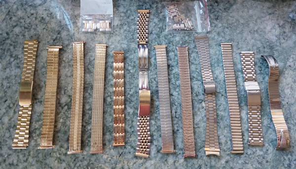 12 Assorted Vintage Stainless Steel Watch Bands 1