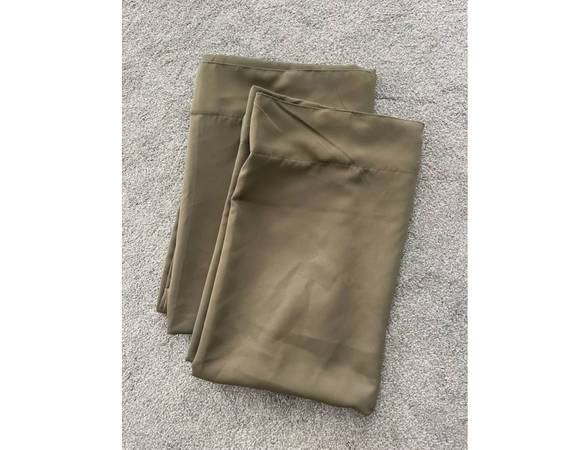 SET 2 OLIVE GREEN THICK WINDOW CURTAIN PANELS WITH ROD POCKETS 52”x84” 1