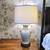 Heyward House Pastel Teal & Pink Tobacco Leaf Ceramic Table Lamp 2 thumbnail