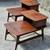 Kipp Stewart design roundish walnut COCKTAIL COFFEE TABLE with inlays 14 thumbnail