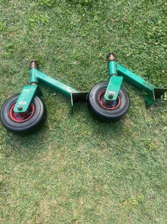 TWO (2) BOBCAT RANSOMES 48 INCH MOWER FRONT FORKS AND WHEELS - $12563440187335683121