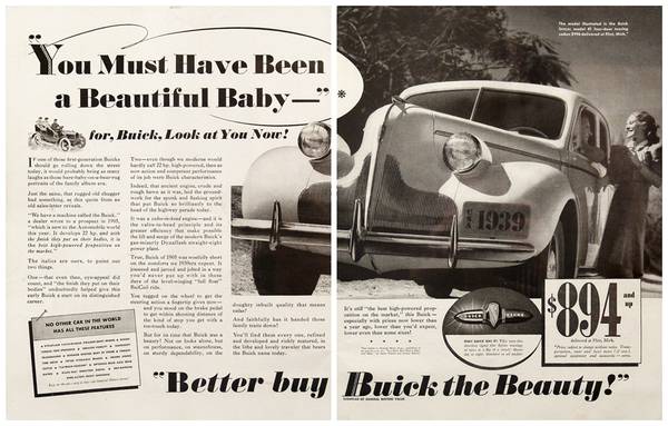 Original 1939 Buick Automobile 2 Pg Ad 1