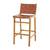 Brand new - Markus Teak Wood Woven Leather Seat and Back Bar Stool 3 thumbnail