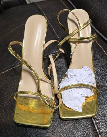 **Brand New Gold Strappy Sandals (size 42eu/10us) 1