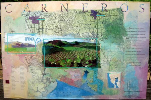 Carneros Napa Valley Wine Poster Framed 1