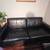 Couch for Sale - Black Faux Leather 1 thumbnail