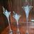 Vintage 1980's Hand Blown Elegant Glass Calla Lily Bud Vase Set of 3 4 thumbnail
