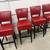 Set of 4 Red Bar Stools 3 thumbnail