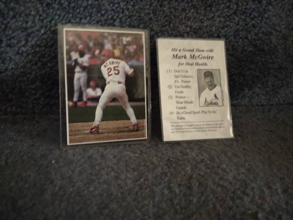 MLB Mark McGwire 1999 Oral Health Mint Promo Card 1