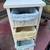 White Wood Shelving storage unit with 3 pull out wicker basket/drawers 6 thumbnail
