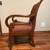 Vintage Wood Chair with cozy Fabric Seat and Back 3 thumbnail