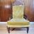 Vintage Victorian Style Avocado Velvet Tufted High Back Armchair 2 thumbnail