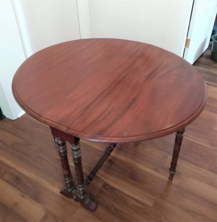 ROUND SUTHERLAND (FOLDING) DINING TABLE c 1900. MAHOGANY, FINE CNDTN 1