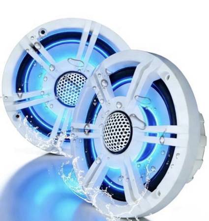 6.5" Dual Cone High-Performance Marine Speakers 800W White TSLB-DG65A 1