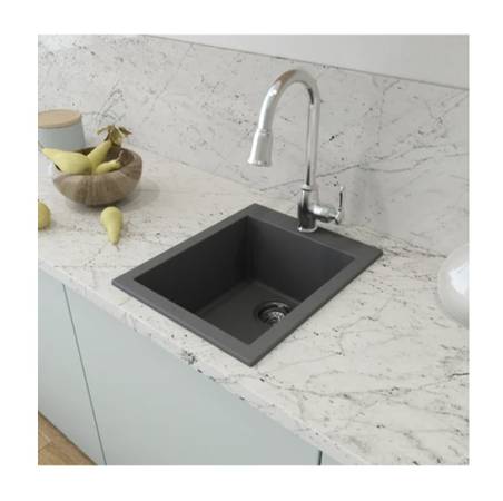 Signature Hardware Totten 16" Grey Granite Composite Bar Sink 1