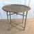 Large Vintage Etched Brass Tray Table with Folding Green Metal Base 1 thumbnail