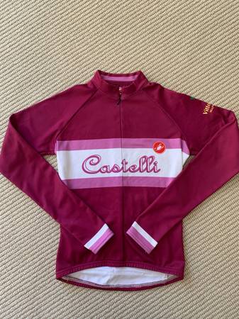 women’s Castelli fleece lined long sleeve cycling jersey 1