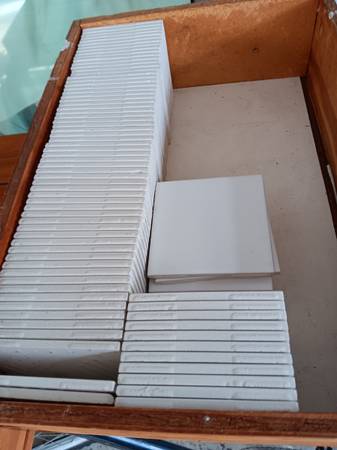 83 brand new 4 1/4 square ceramic tiles white matte USA 1