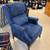 Blue Upholstered Wingback Recliner AS IS 2 thumbnail