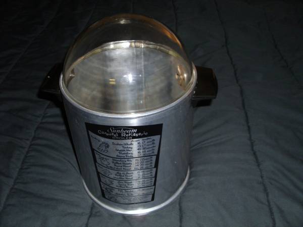 Sunbeam Glass Dome Cover for early 60's Carousel Rotisserie CR-1 1