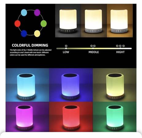 New Touch Night Lights Bluetooth Speaker Color Changing&Timer Setting 1