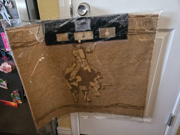 New Western Bull Riding Rug Mat Size 24" by 60" 1